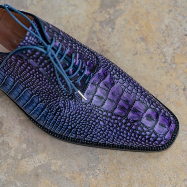 Pantofi Oxford 427 Croco Blue - imagine 3