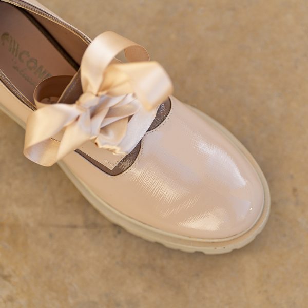 Pantofi Dama cu Siret Renate Nude - imagine 2