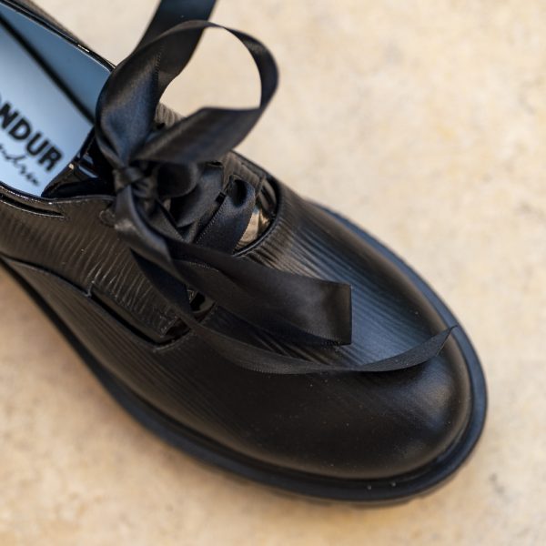 Pantofi Dama Cu Siret Renate Print Negru - imagine 3