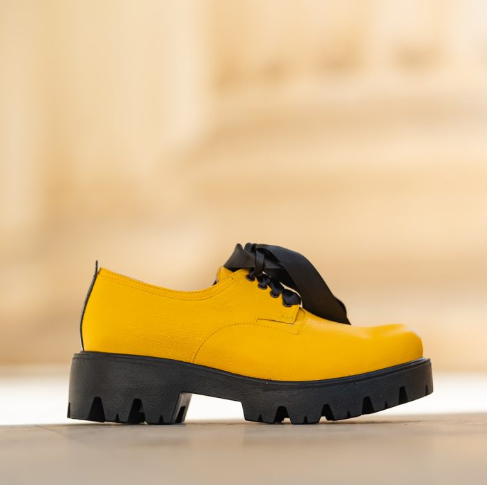 Pantofi Dama Cu Siret Renate Yellow CONDUR by alexandru 1