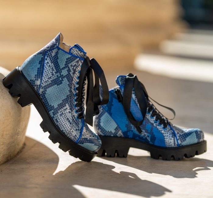 Ghete Dama din Piele Naturala Soren Blue Print CONDUR by alexandru 1