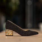 Pantofi Dama Cu Toc Gros Melina Shiny Black CONDUR by alexandru 1