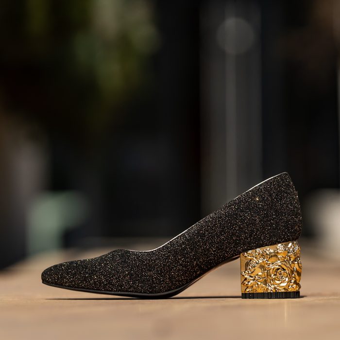 Pantofi Dama Cu Toc Gros Melina Shiny Black CONDUR by alexandru 3