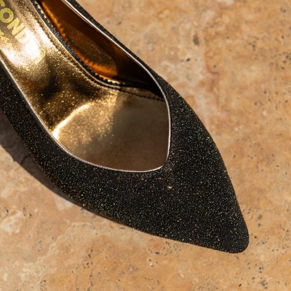 Pantofi Dama Cu Toc Gros Melina Shiny Black CONDUR by alexandru 2