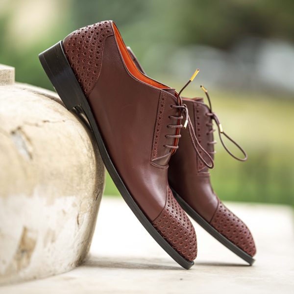 Pantofi Derby 427 Bordo - imagine 2