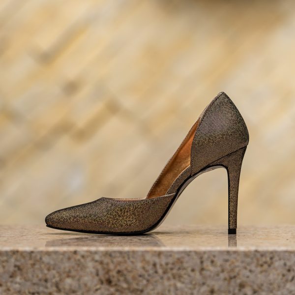 Pantofi Stiletto Aime Print Auriu CONDUR by alexandru 3