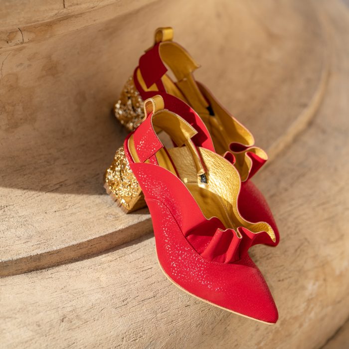 Pantofi Dama Cu Toc Gros Divine Red CONDUR by alexandru 8