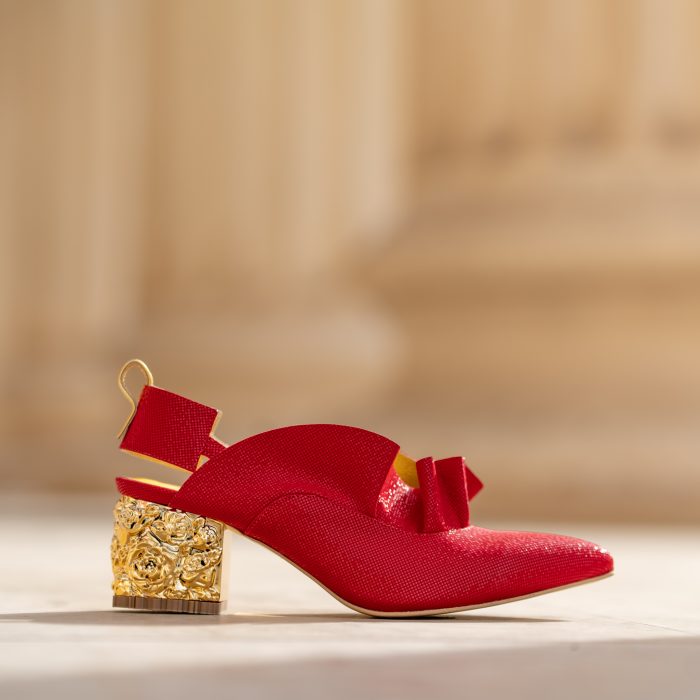 Pantofi Dama Cu Toc Gros Divine Red CONDUR by alexandru 6