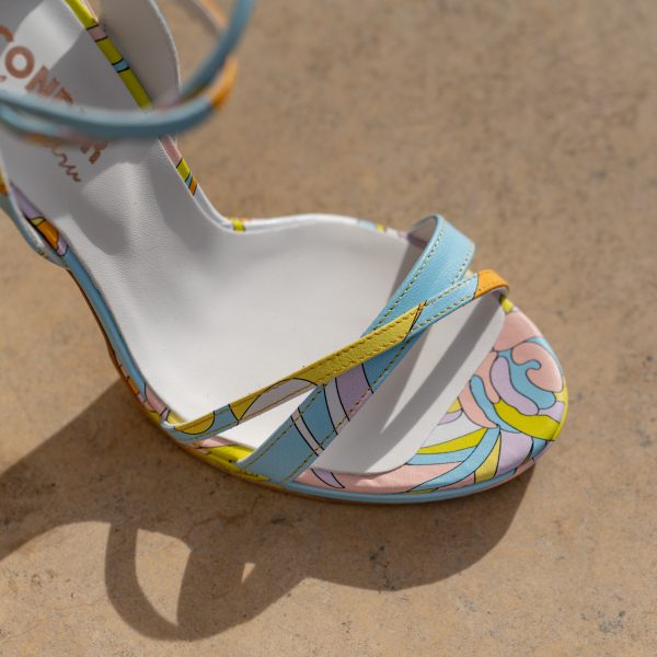 Sandale Dama din Piele Naturala Gala Blue Summer - imagine 3