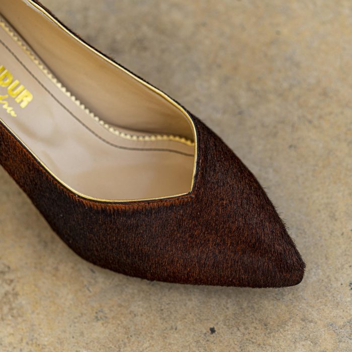 Pantofi Dama Cu Toc Gros Melina Print Maro CONDUR by alexandru 3