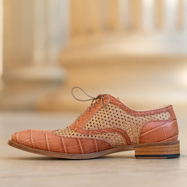 Pantofi Oxford 423 plasa nude - imagine 4