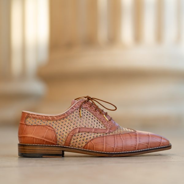 Pantofi Oxford 423 plasa nude - imagine 5