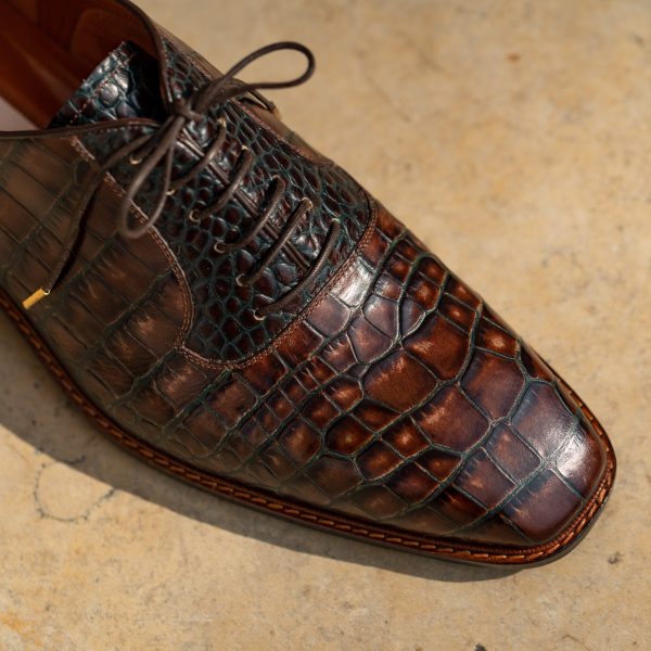 Pantofi Oxford Print Maro - imagine 2