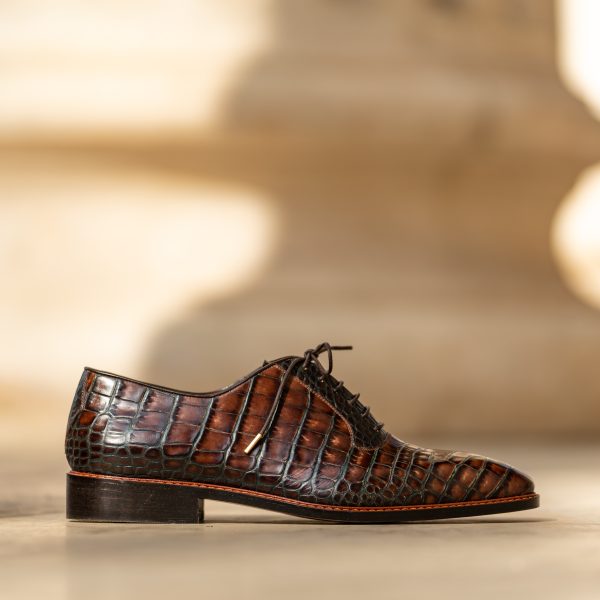 Pantofi Oxford Print Maro - imagine 3