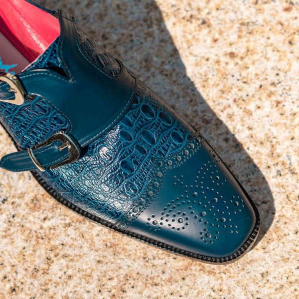 Pantofi Oxford Print Blue - imagine 5