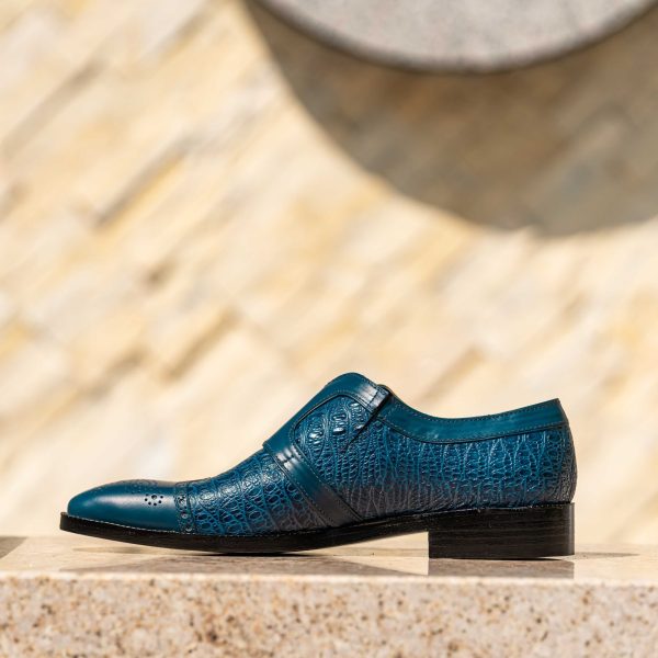 Pantofi Oxford Print Blue - imagine 2