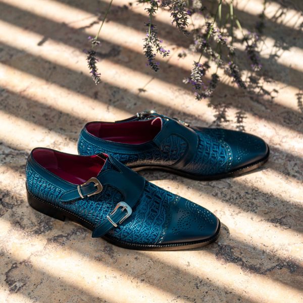 Pantofi Oxford Print Blue - imagine 3