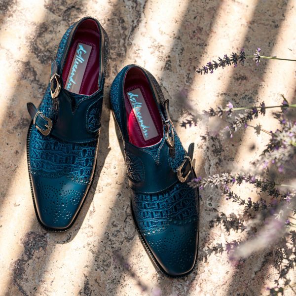 Pantofi Oxford Print Blue - imagine 4