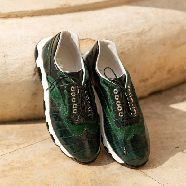 Pantofi Smart Business Print Verde - imagine 6