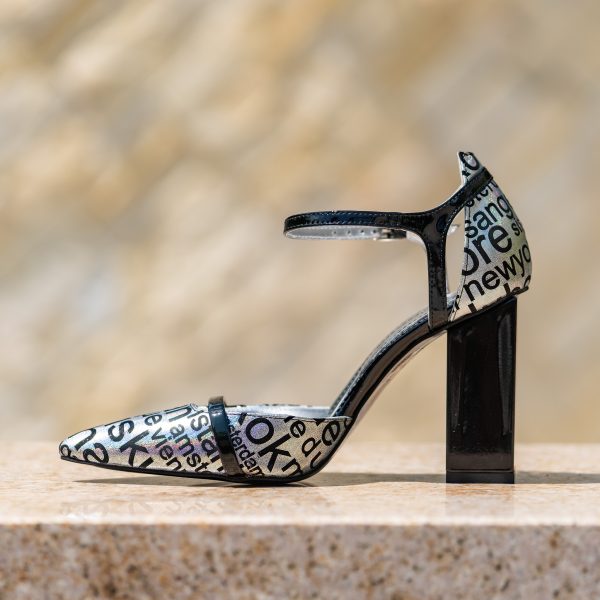 Pantofi Dama Cu Toc Gros Queen Letters - imagine 2
