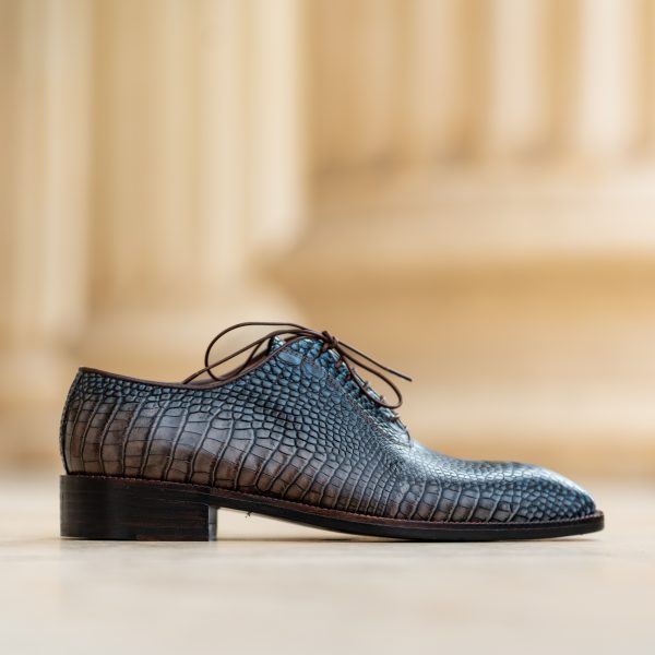 Pantofi Oxford 427 Bleumarin cu Maro - imagine 4