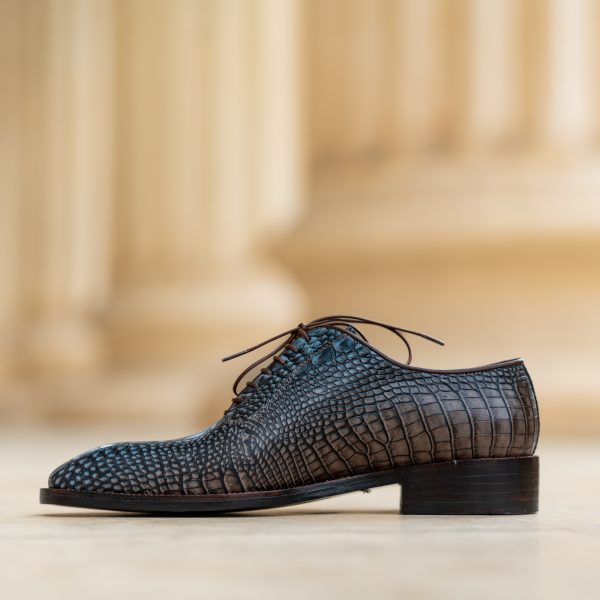 Pantofi Oxford 427 Bleumarin cu Maro - imagine 3