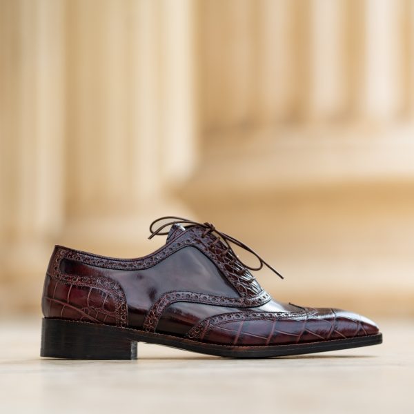 Pantofi Oxford 423 Bordo Perie - imagine 4