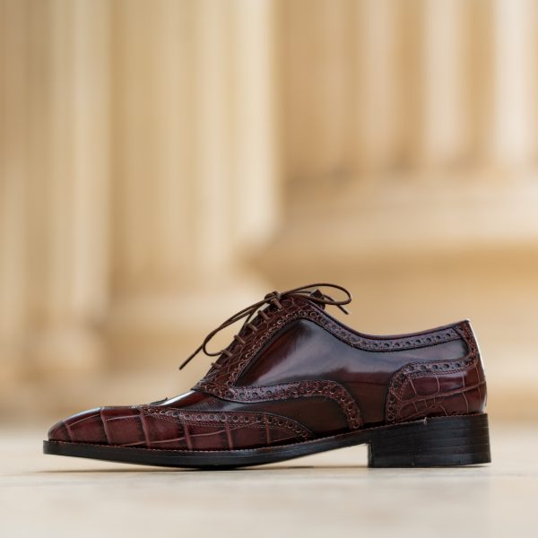 Pantofi Oxford 423 Bordo Perie - imagine 3