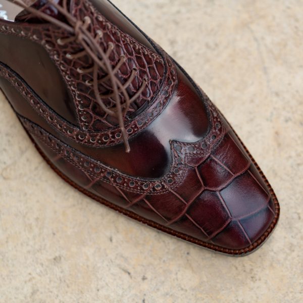 Pantofi Oxford 423 Bordo Perie - imagine 2