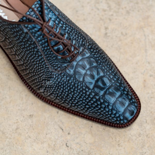 Pantofi Oxford 427 Bleumarin cu Maro - imagine 2