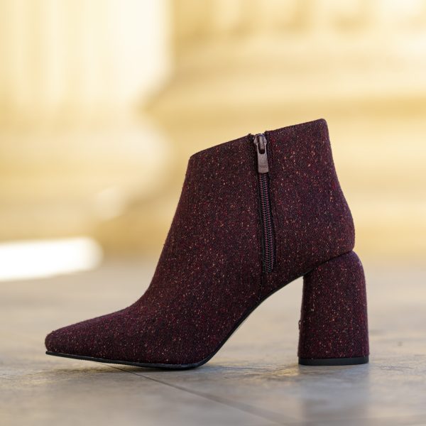Botine Dama din Piele Naturala Jacqueline Print Bordo CONDUR by alexandru 3