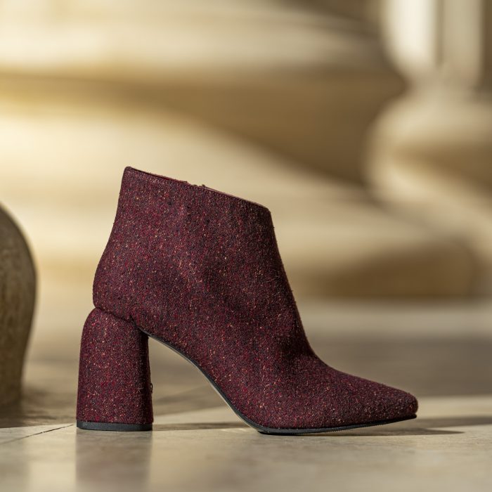 Botine Dama din Piele Naturala Jacqueline Print Bordo CONDUR by alexandru 1
