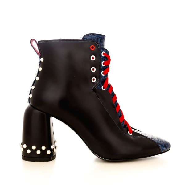Botine din piele naturala 9810 perle - imagine 2