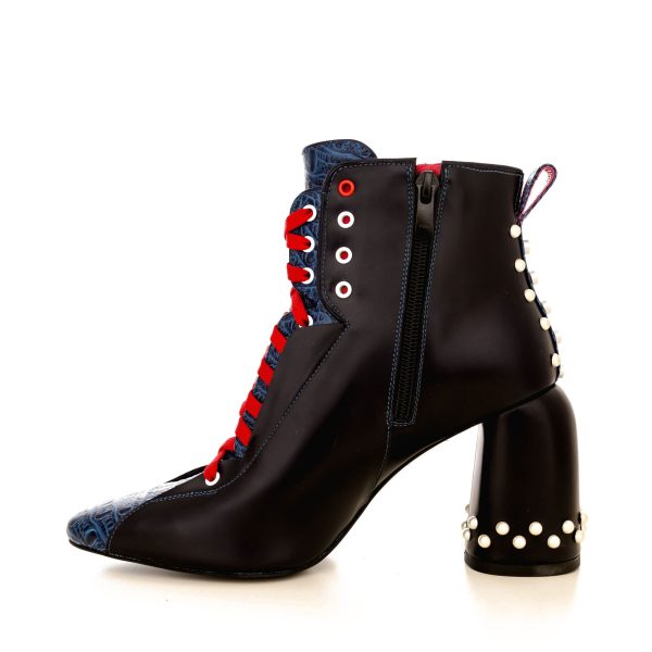 Botine din piele naturala 9810 perle - imagine 4