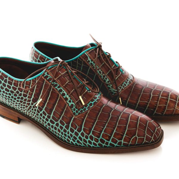 Pantofi oxford 042 print maro - imagine 2