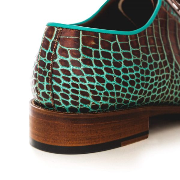 Pantofi oxford 042 print maro - imagine 3