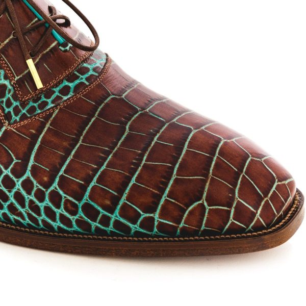 Pantofi oxford 042 print maro - imagine 4