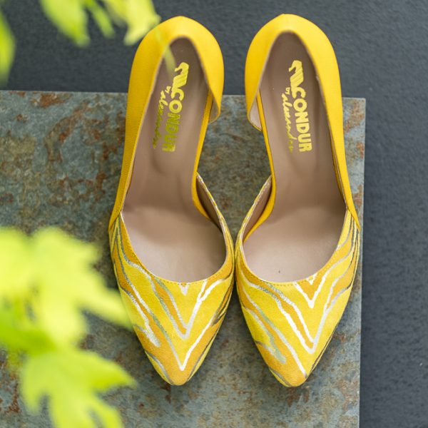 Pantofi Stiletto Aime Yellow - imagine 2
