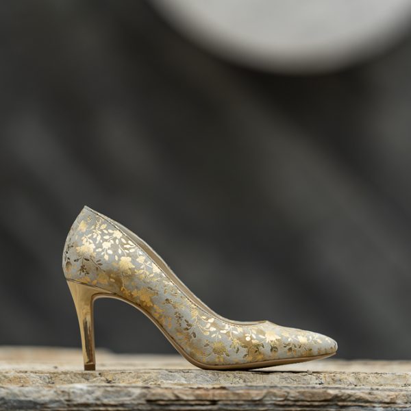 Pantofi Stiletto Adele Golden Flower CONDUR by alexandru 2