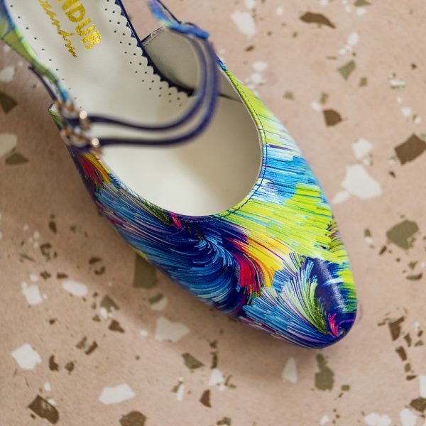 Pantofi Dama Cu Toc Gros Fantasy Blue Magic CONDUR by alexandru 2