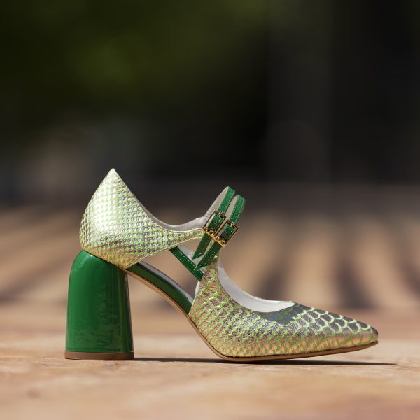 Pantofi Dama Cu Toc Gros Fantasy Green Love CONDUR by alexandru 3
