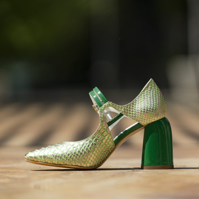 Pantofi Dama Cu Toc Gros Fantasy Green Love CONDUR by alexandru 4