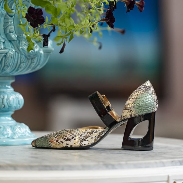 Pantofi Dama Cu Toc Gros People Royal Green - imagine 3