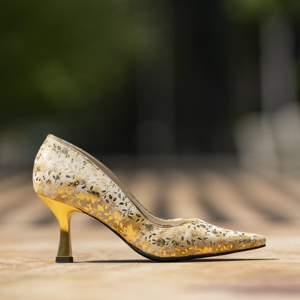 Pantofi Dama Toc Clepsidra Marta Golden Flower CONDUR by alexandru 3