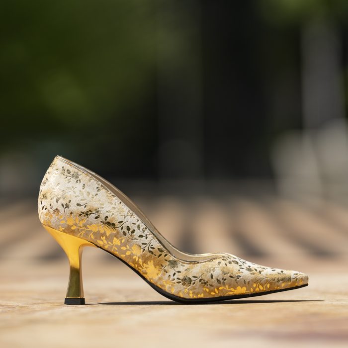 Pantofi Dama Toc Clepsidra Marta Golden Flower CONDUR by alexandru 3