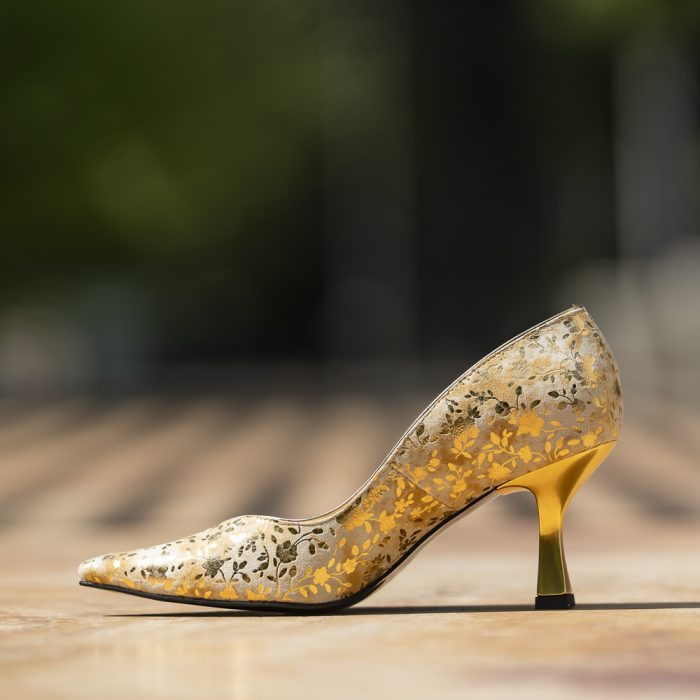 Pantofi Dama Toc Clepsidra Marta Golden Flower CONDUR by alexandru 4