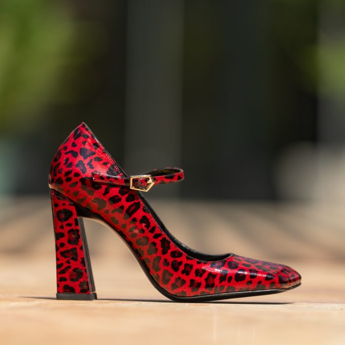 Pantofi Dama Cu Toc Gros Margot Red CONDUR by alexandru 3