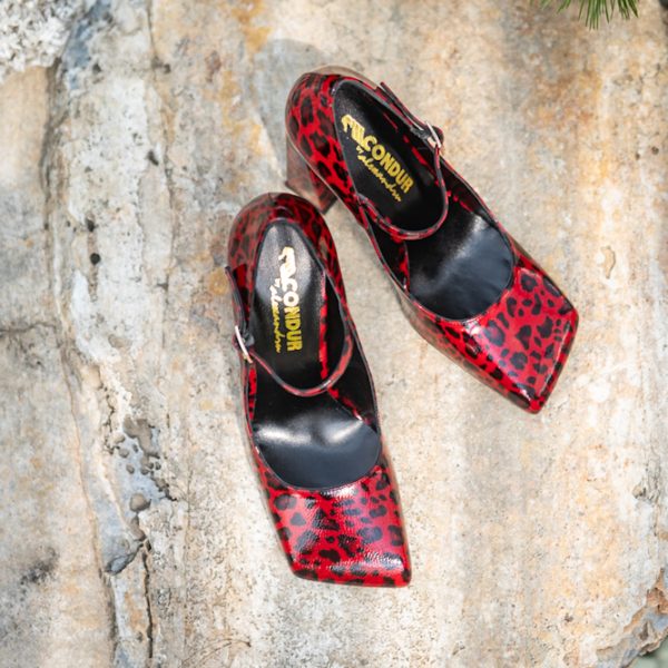 Pantofi Dama Cu Toc Gros Margot Red CONDUR by alexandru 6
