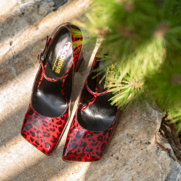 Pantofi Dama Cu Toc Gros Margot Red CONDUR by alexandru 7