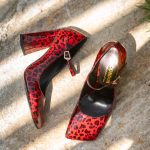 Pantofi Dama Cu Toc Gros Margot Red CONDUR by alexandru 1